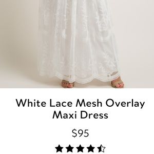 Pinkblush Dresses - White Lace Mesh Overlay Maxi Dress Pinkblush Dresses - White Lace Mesh Overlay Maxi Dress